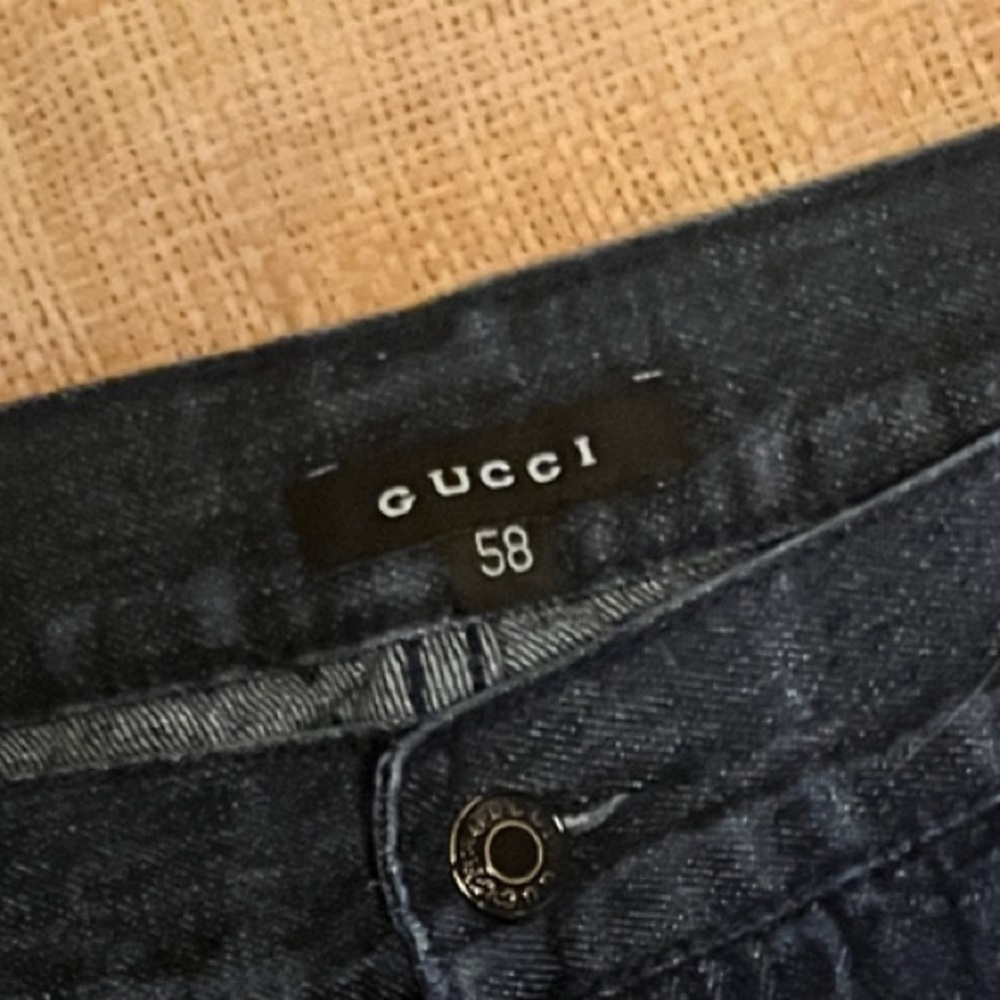 Gucci Men's US Size 42 Vintage Deep Indigo Jeans w/GG Logos on Back & Pockets